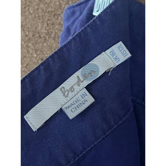 BODEN 100% Linen Royal Purple FLORAL Skirt A-Line US 12L - Picture 7 of 7